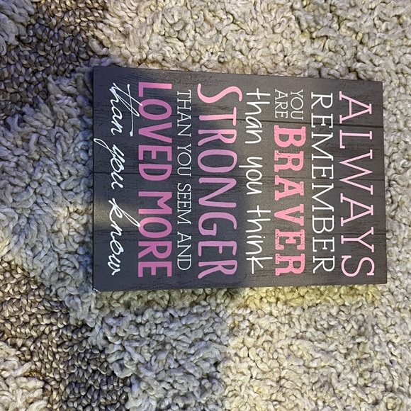 Inspirational Wall Art with Pink and White Text - Picture 3 of 3